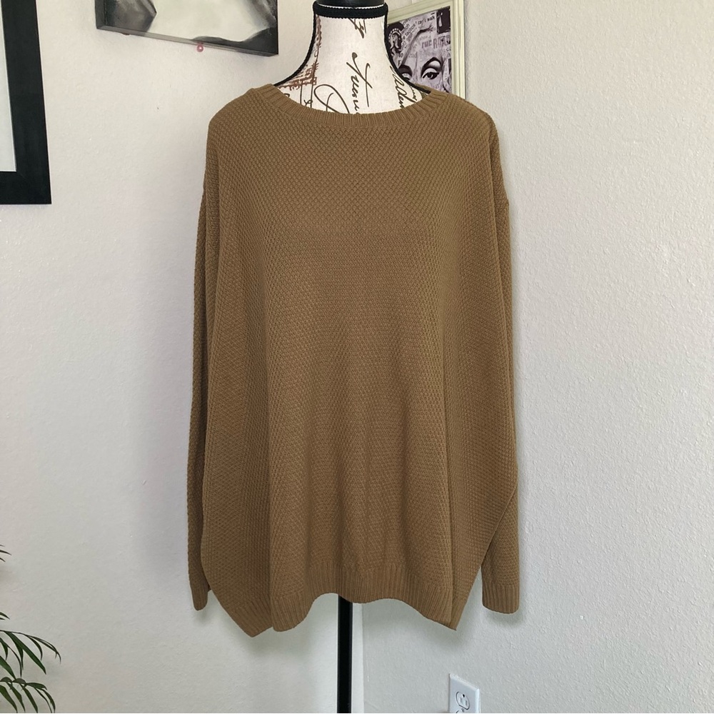 Women's Crewneck Textured Sweater - Camel
